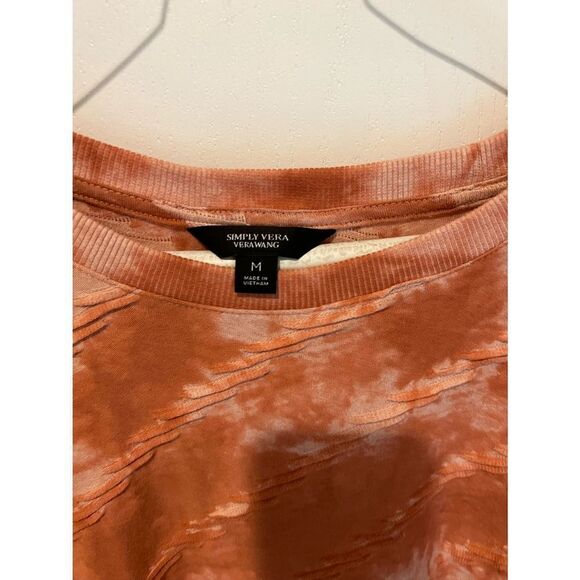 Simply Vera Vera Wang Orange tie dye 3/4 sleeve sweatshirt - Picture 2 of 6